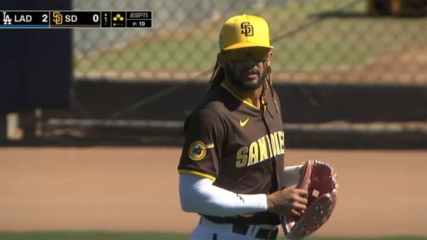 Fernando Tatis Jr. mic’d up on the ESPN broadcast.